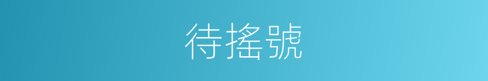 待搖號的同義詞