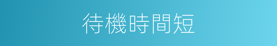 待機時間短的同義詞