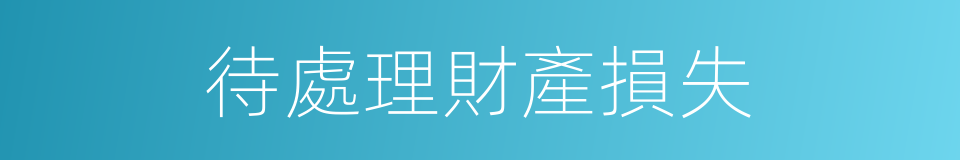 待處理財產損失的同義詞