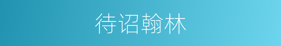 待诏翰林的同义词