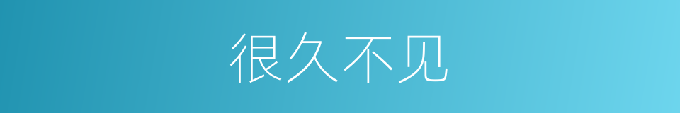 很久不见的同义词
