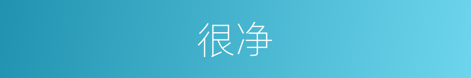 很净的意思