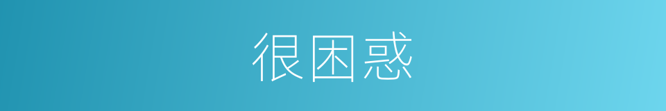 很困惑的意思