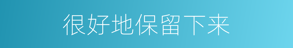 很好地保留下来的同义词