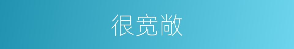 很宽敞的意思