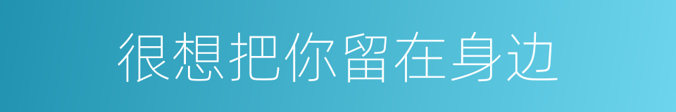 很想把你留在身边的同义词