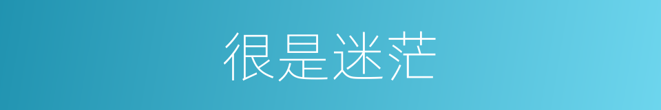 很是迷茫的意思