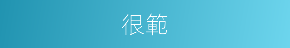 很範的意思