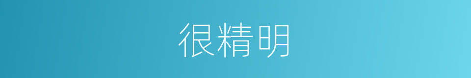 很精明的意思