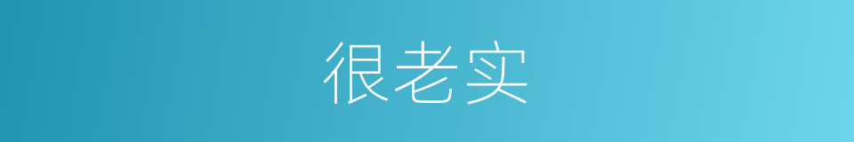 很老实的意思
