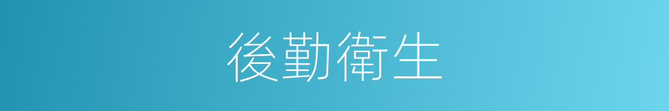 後勤衛生的同義詞