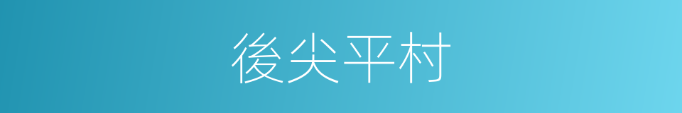 後尖平村的同義詞