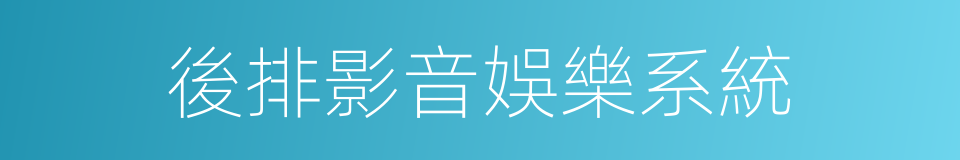後排影音娛樂系統的同義詞