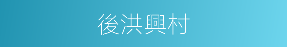 後洪興村的同義詞
