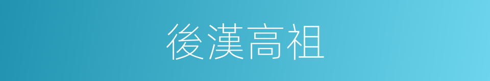 後漢高祖的同義詞