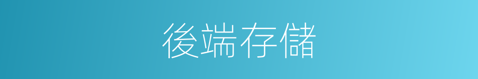 後端存儲的同義詞