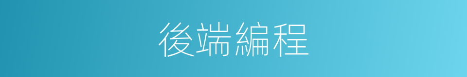 後端編程的同義詞