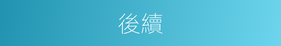 後續的意思