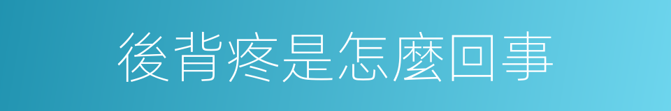 後背疼是怎麼回事的同義詞