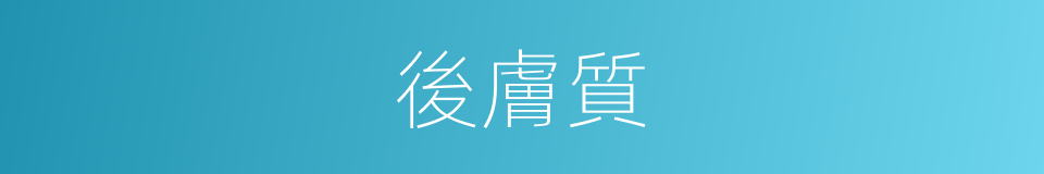 後膚質的同義詞