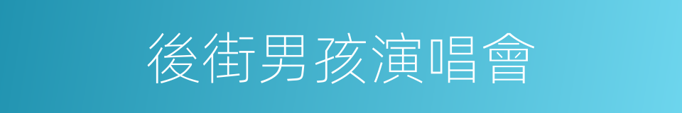 後街男孩演唱會的同義詞