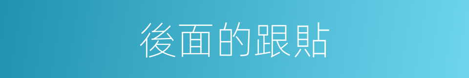 後面的跟貼的同義詞
