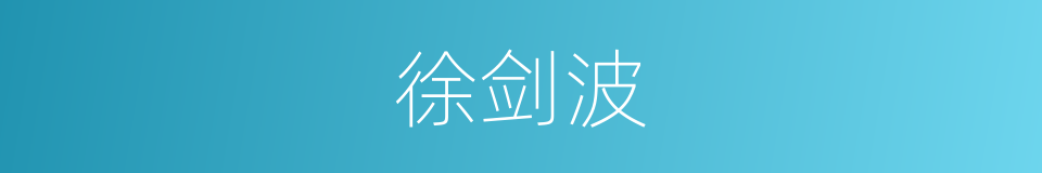 徐剑波的同义词