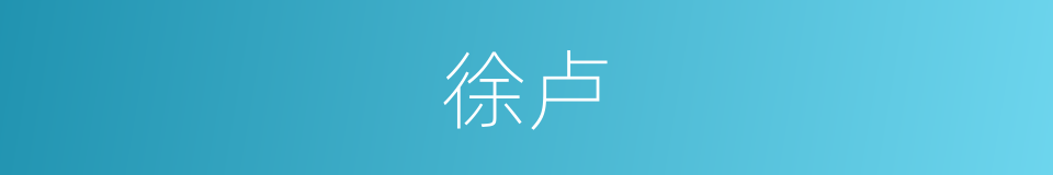 徐卢的意思