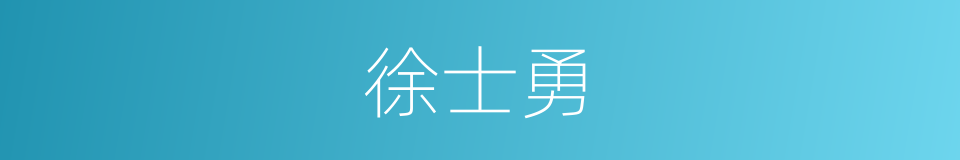 徐士勇的意思