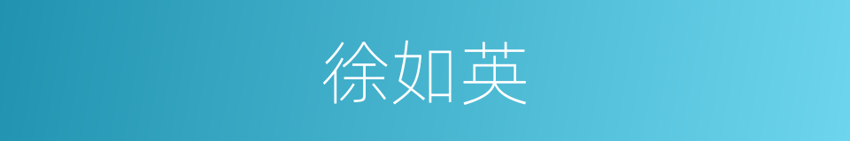 徐如英的同义词