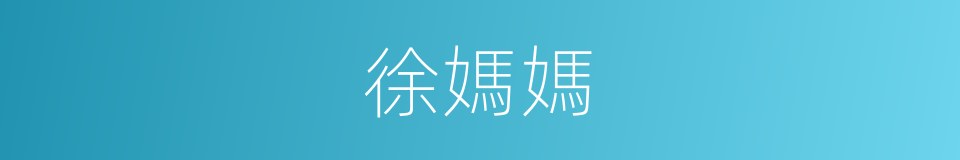 徐媽媽的同義詞