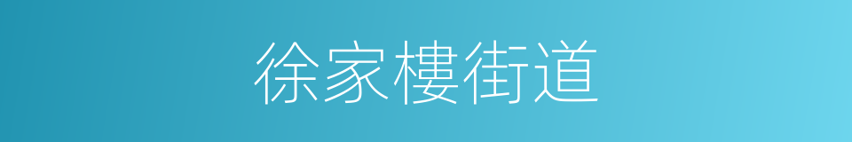 徐家樓街道的同義詞