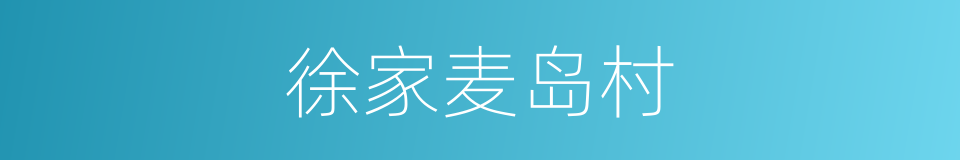 徐家麦岛村的同义词
