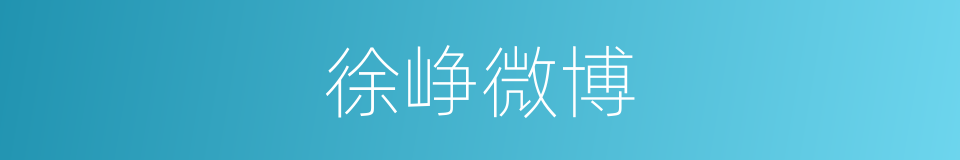 徐峥微博的同义词