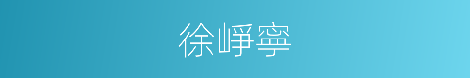 徐崢寧的同義詞