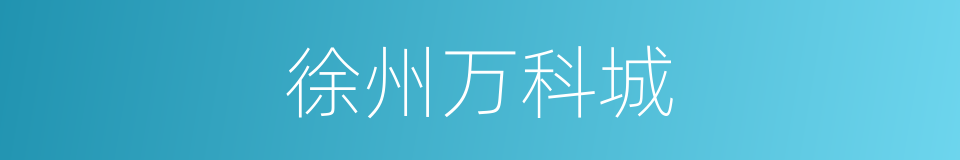 徐州万科城的同义词