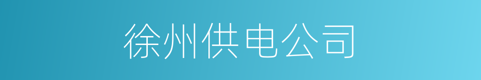 徐州供电公司的同义词