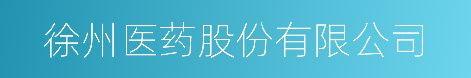 徐州医药股份有限公司的同义词