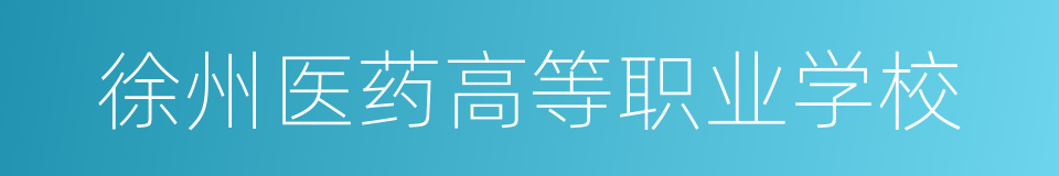 徐州医药高等职业学校的同义词