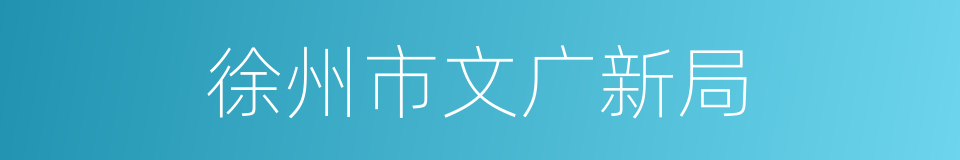 徐州市文广新局的同义词