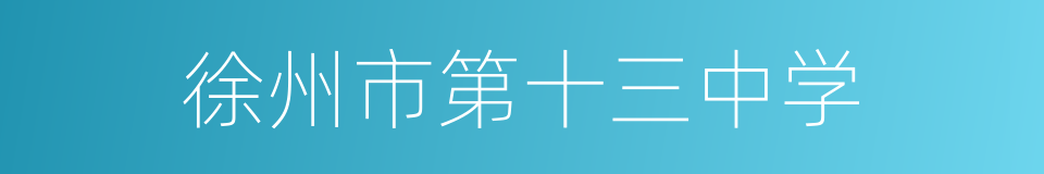 徐州市第十三中学的同义词
