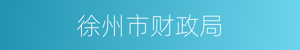 徐州市财政局的同义词