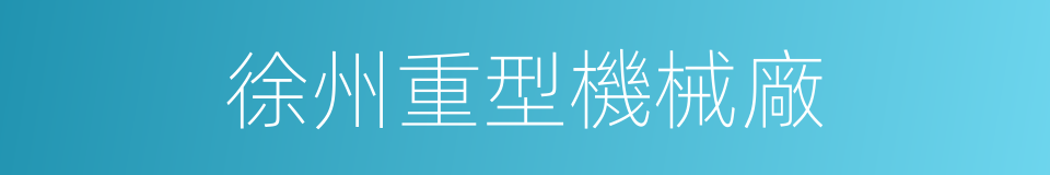 徐州重型機械廠的同義詞