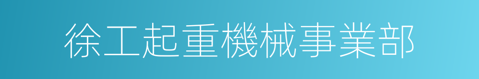 徐工起重機械事業部的同義詞