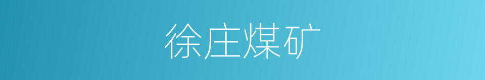 徐庄煤矿的同义词