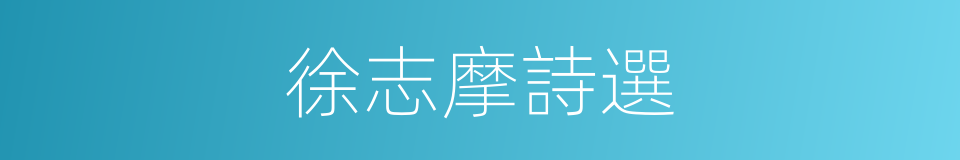 徐志摩詩選的同義詞