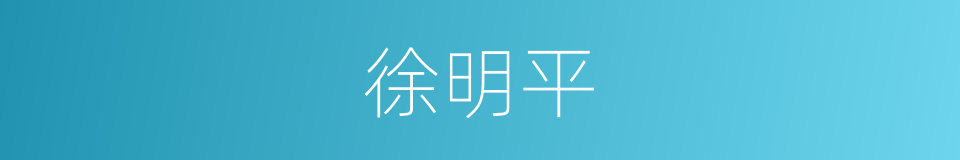 徐明平的同义词