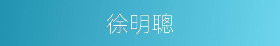 徐明聰的同義詞