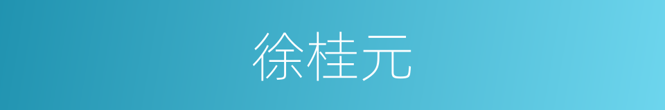 徐桂元的同义词