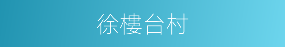 徐樓台村的同義詞